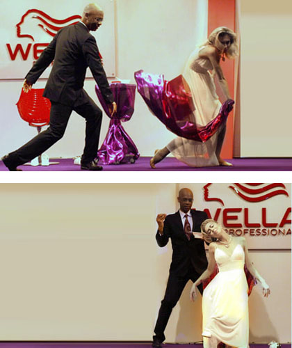 Haarpflege-Produktshow mit 2 Living Dolls für Wella